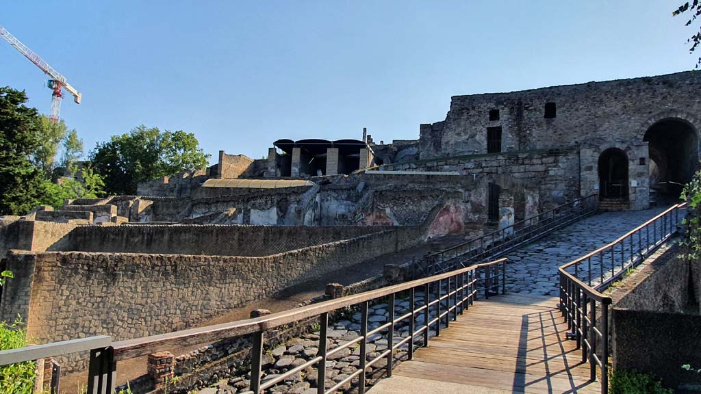 Pompeii Porta Marina. July 2021. Looking East Towards Porta Marina, On ...